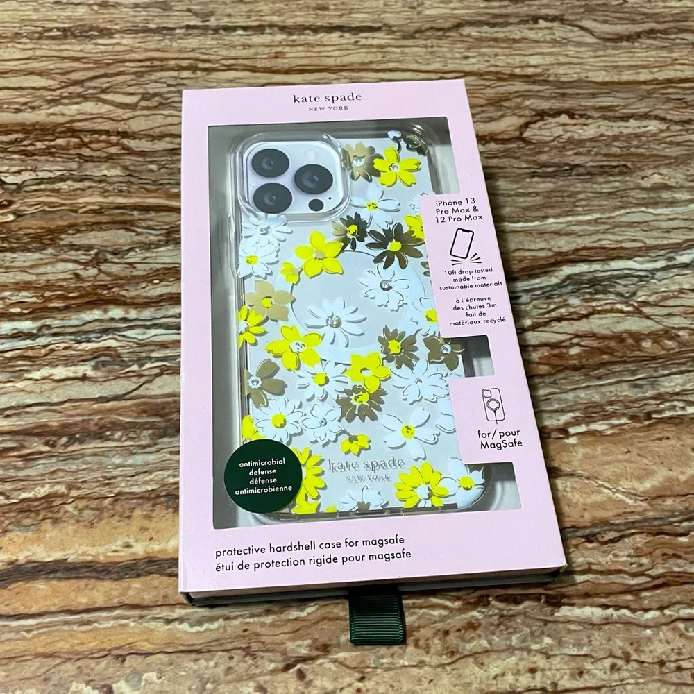 Kate Spade New York iPhone 12 Pro Max Yellow Floral Defensive Hardshell Case NWT